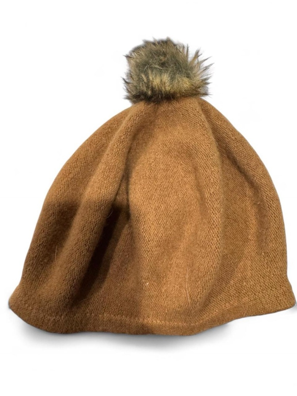 Cozy Camel Knit Pom-Pom Beanie
